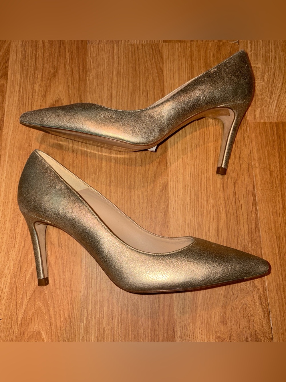 L.K Bennett Metallic Gold Pointed-Toe Women's Pumps